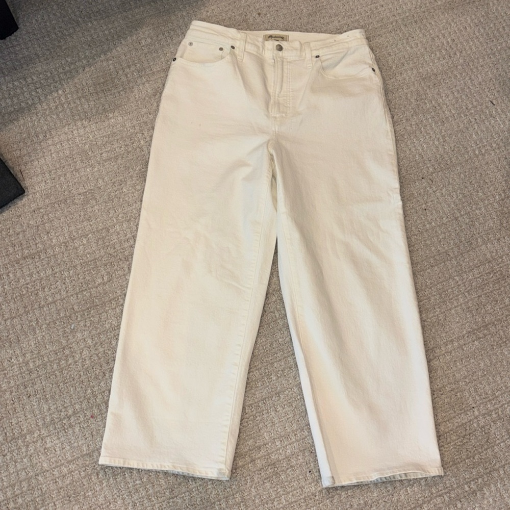 NWOT Madewell The Perfect Vintage Wide-Leg Crop Jean in Tile White ND538 Size 31